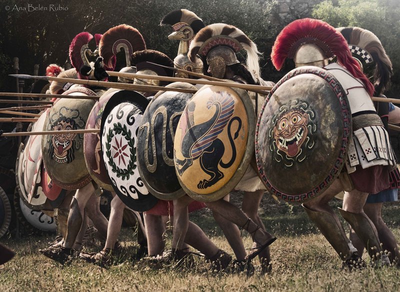 Ancient Greek Hoplite Phalanx Sculpture