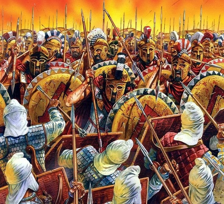Ancient Greek Hoplite Phalanx Sculpture