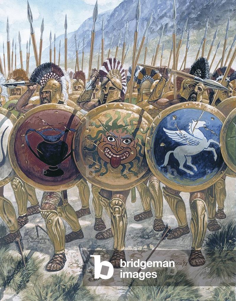 Ancient Greek Hoplite Phalanx Sculpture