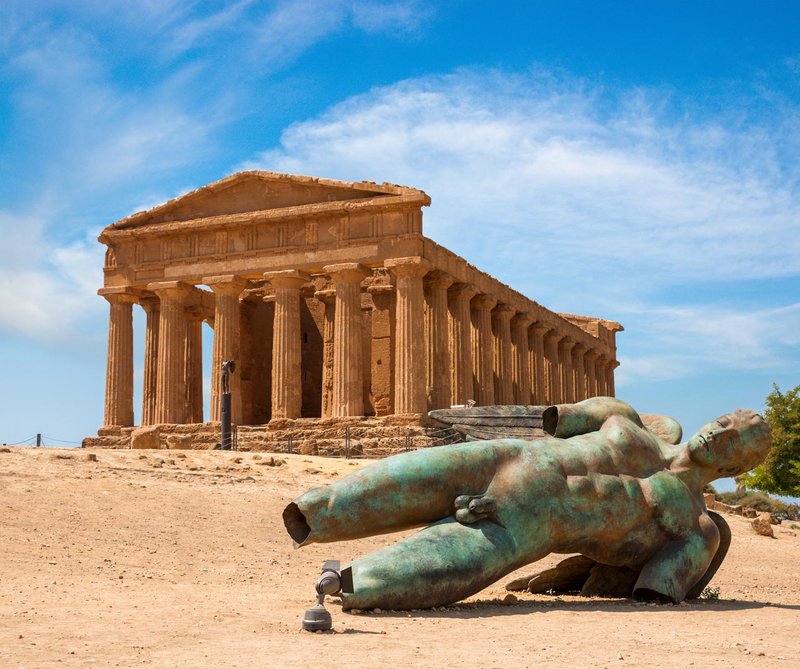 Ancient Greek Temple Ruins At Agrigento