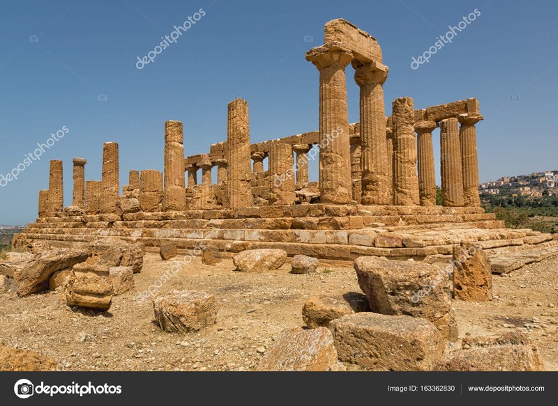 Ancient Greek Temple Ruins At Agrigento