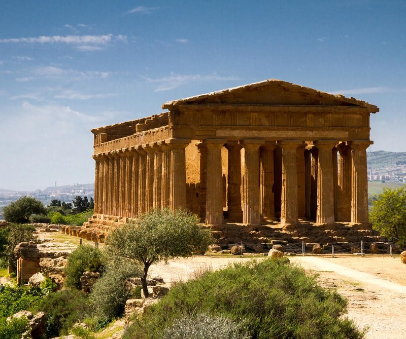 Ancient Greek Temple Ruins At Agrigento