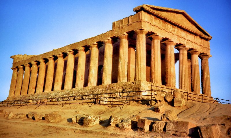 Ancient Greek Temple Ruins At Agrigento