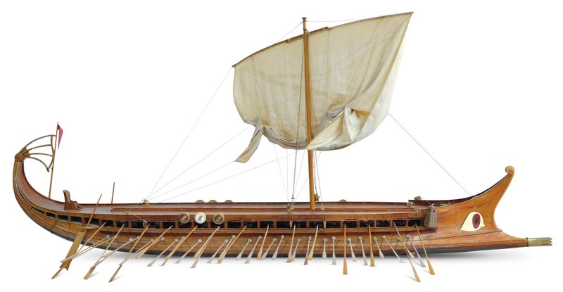 Ancient Greek Trireme Ship Model