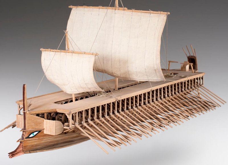 Ancient Greek Trireme Ship Model