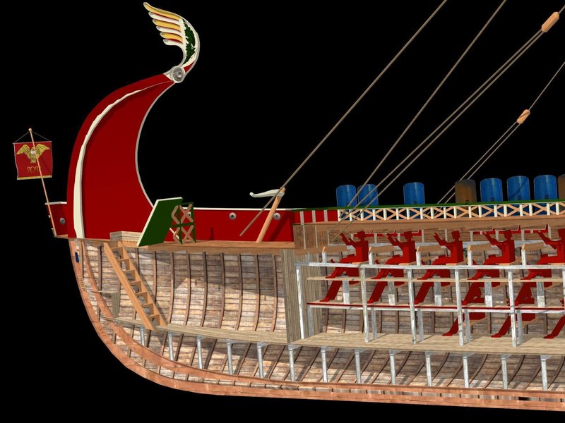Ancient Greek Trireme Ship Model