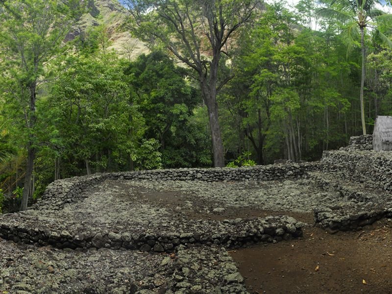 Ancient Hawaiian Heiau Temple Ruins