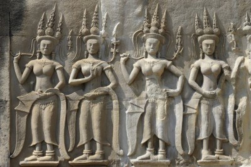 Ancient Hindu Temple Carvings Of Apsaras