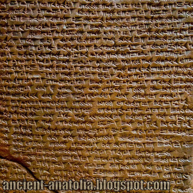 Ancient Hittite Cuneiform On Bronze Tablet