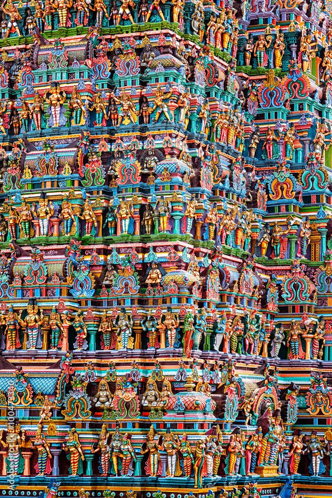 Ancient Indian Temple Gopura Towers
