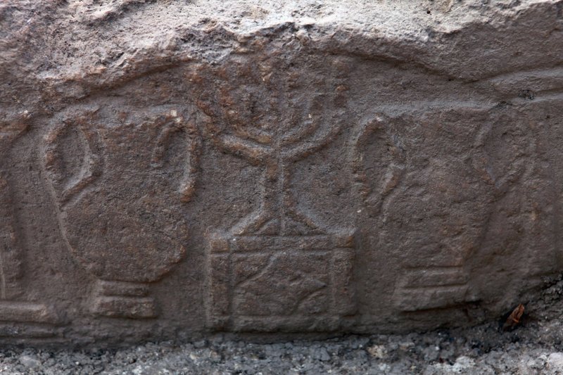 Ancient Jewish Menorah Carvings