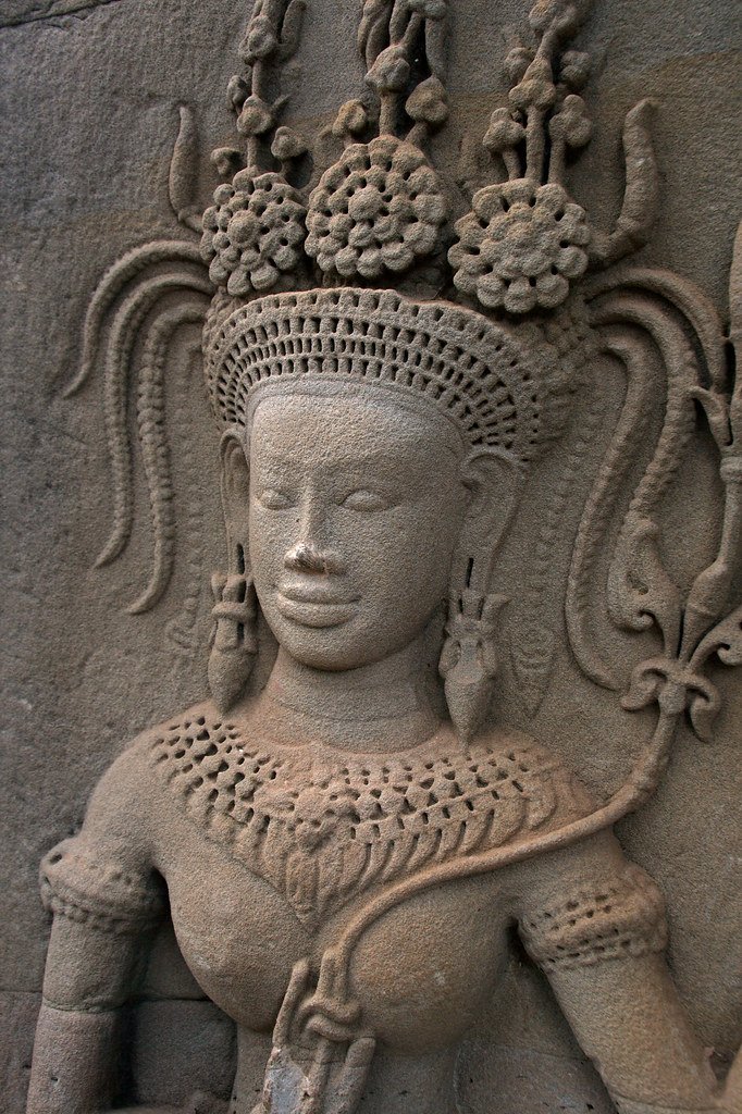 Ancient Khmer Apsara Dancer Carvings