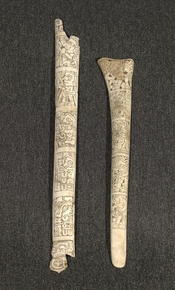Ancient Mayan Carved Bone Tools