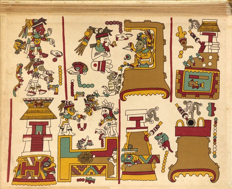 Ancient Mesoamerican Codex Illustrations