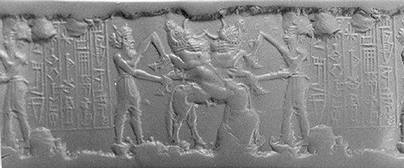 Ancient Mesopotamian Seal Cylinder Scene