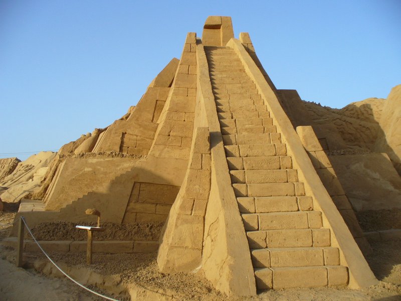 Ancient Mesopotamian Ziggurat Blue Tiles