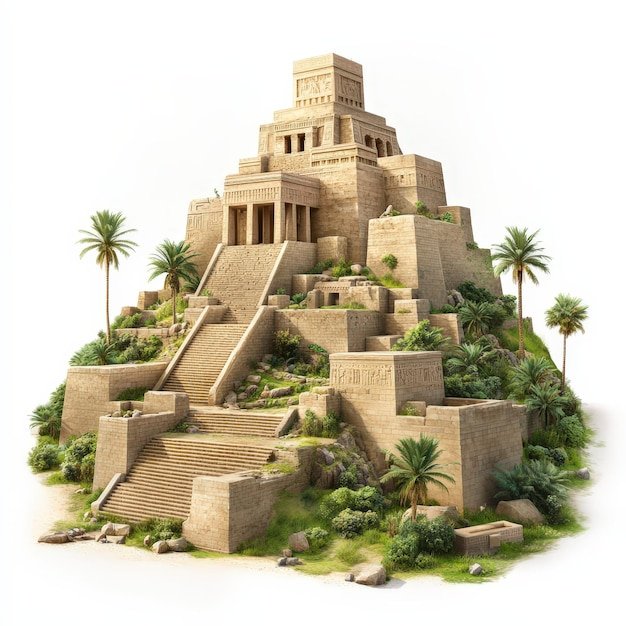 Ancient Mesopotamian Ziggurat Blue Tiles
