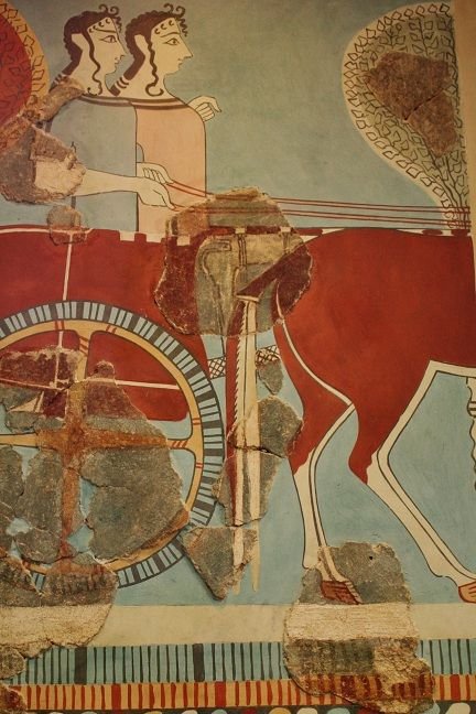 Ancient Mycenaean Chariot Painting