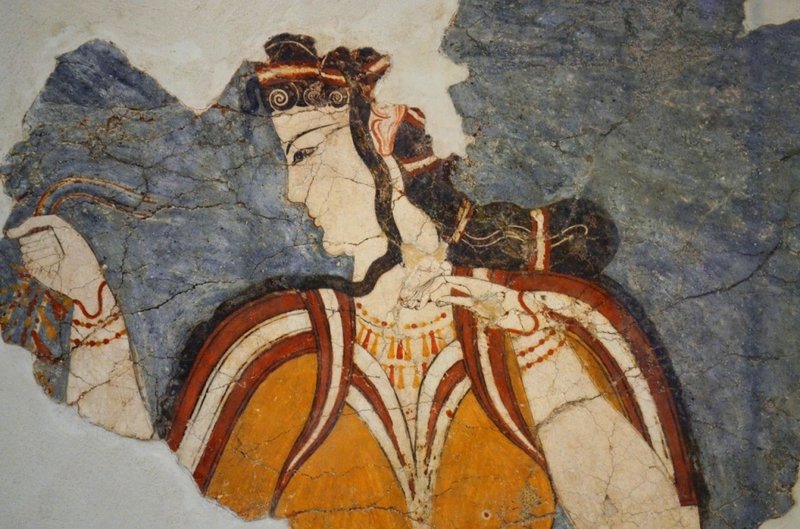Ancient Mycenaean Fresco Of Processions