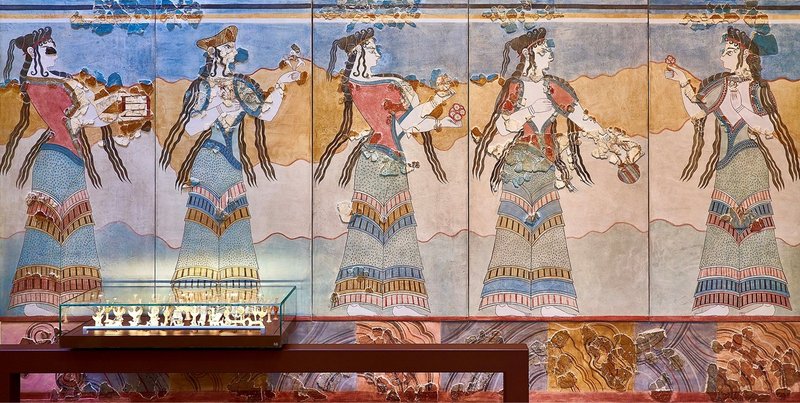 Ancient Mycenaean Fresco Of Processions