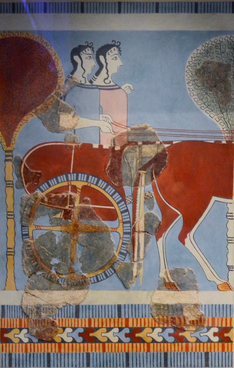 Ancient Mycenaean Fresco Of Processions
