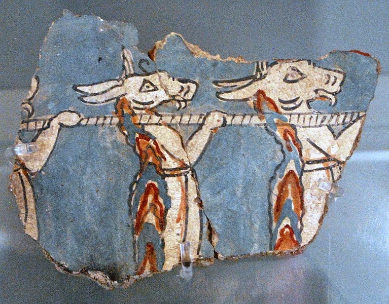 Ancient Mycenaean Fresco Of Processions