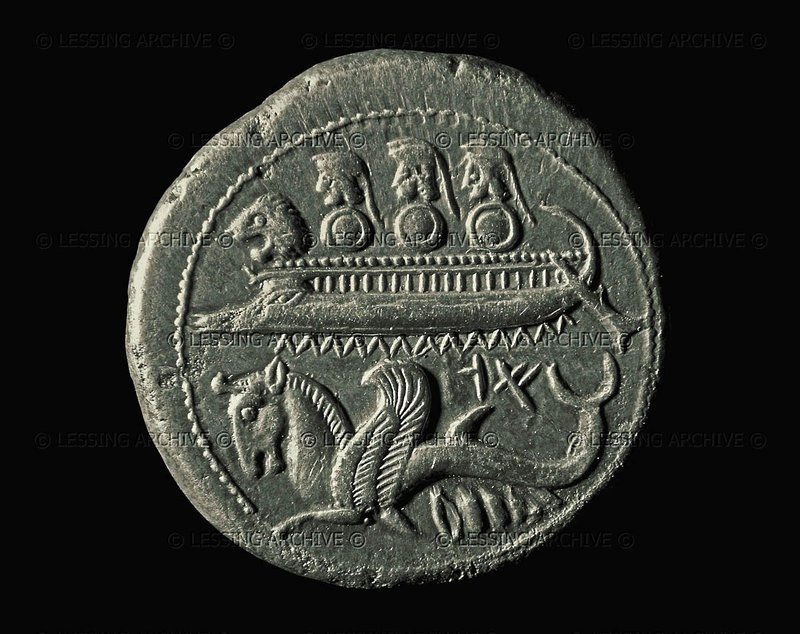 Ancient Phoenician Coin With Ship Design