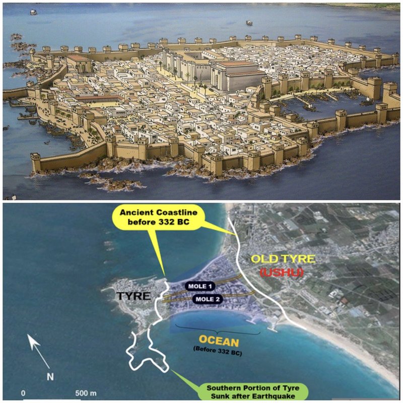 Ancient Phoenician Harbor At Tyre