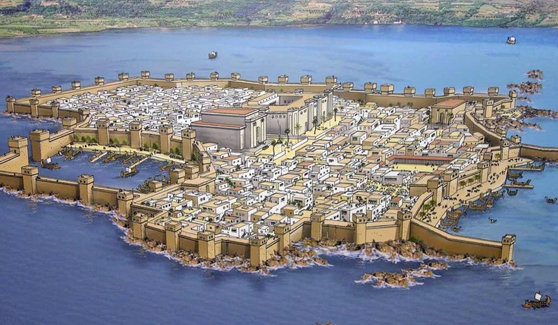Ancient Phoenician Harbor At Tyre