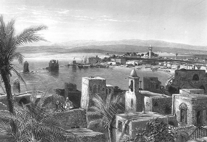 Ancient Phoenician Harbor At Tyre<span class=