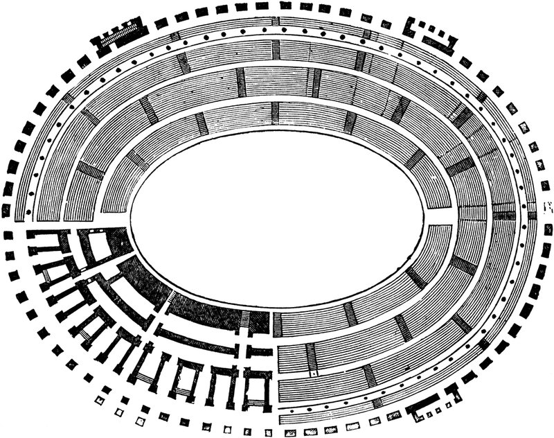 Ancient Roman Amphitheater Seating Tiers