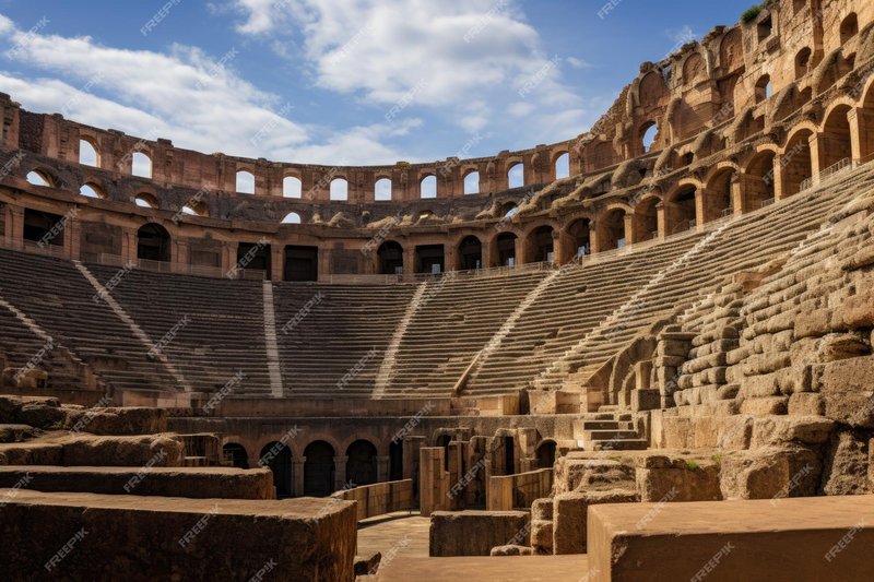 Ancient Roman Amphitheater Seating Tiers