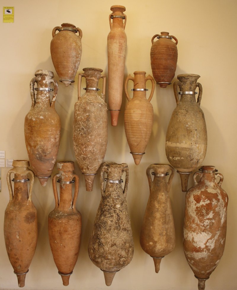 Ancient Roman Amphorae At Seaport Ruins