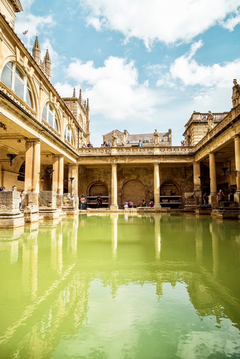 Ancient Roman Bath Complex At Bath, Uk<span class=