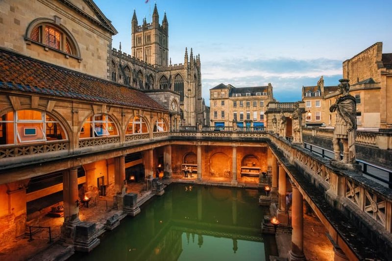 Ancient Roman Bath Complex At Bath, Uk