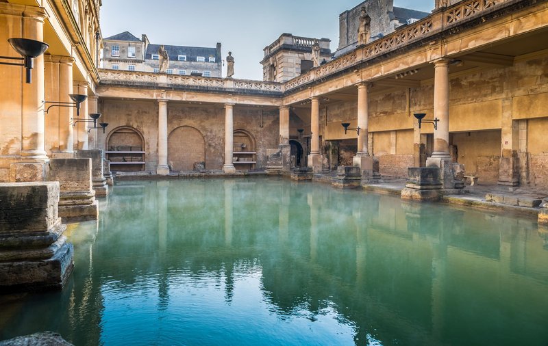 Ancient Roman Bath Complex At Bath, Uk
