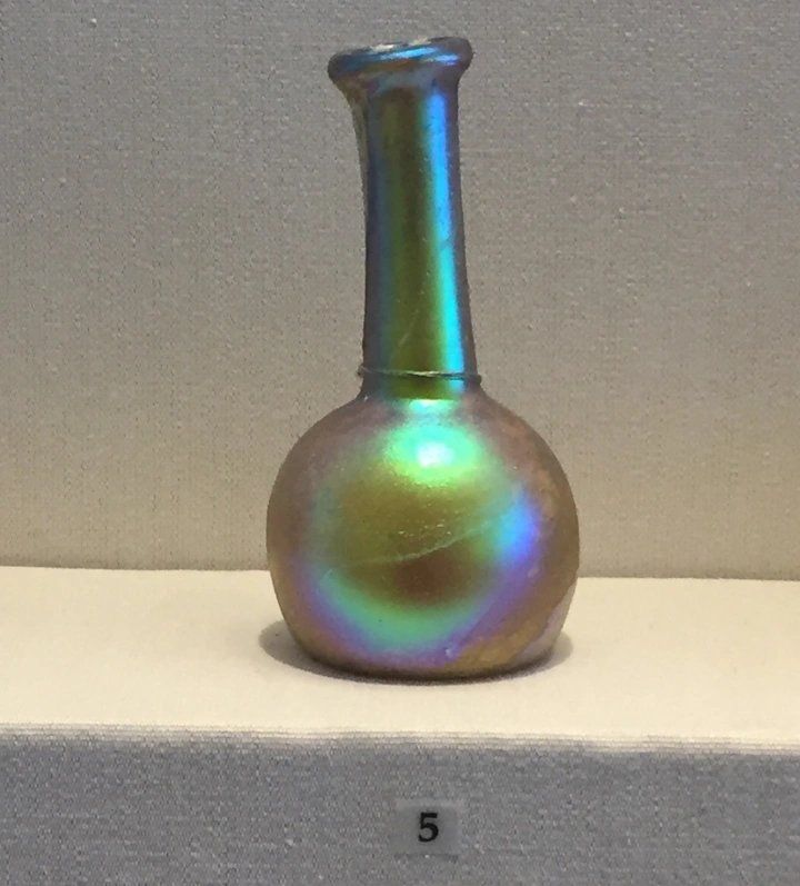 Ancient Roman Glassware With Iridescence