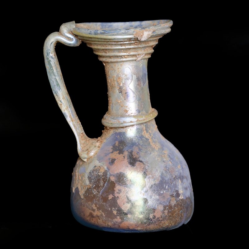 Ancient Roman Glassware With Iridescence