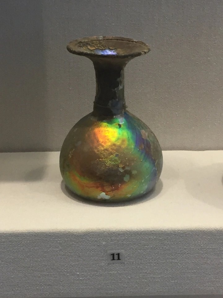 Ancient Roman Glassware With Iridescence