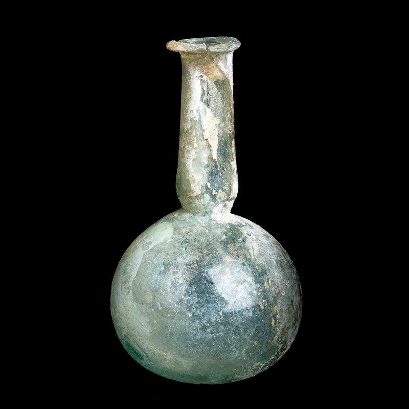 Ancient Roman Glassware With Iridescence