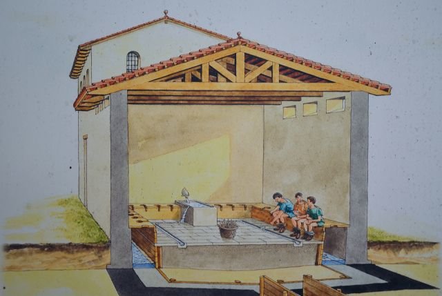 Ancient Roman Latrine Reconstruction<span class=
