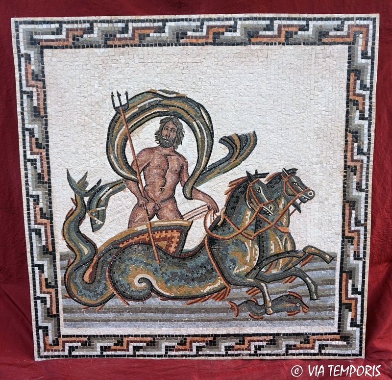 Ancient Roman Mosaic Of Neptune