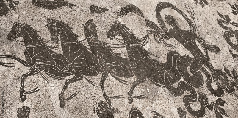 Ancient Roman Mosaic Of Neptune