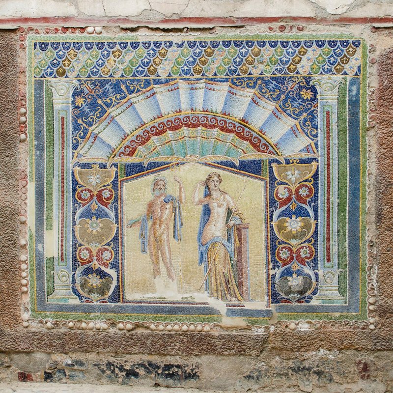 Ancient Roman Mosaic Of Neptune