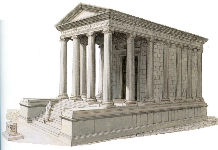 Ancient Roman Temple Podium Ruins