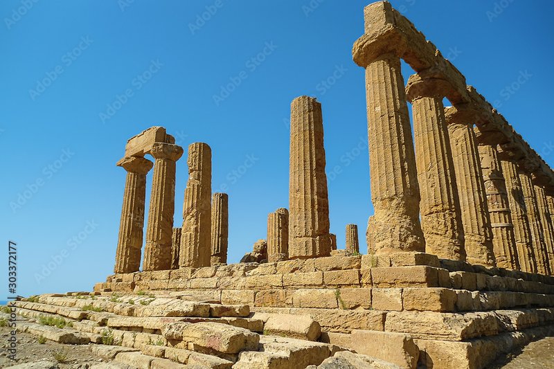 Ancient Roman Temple Podium Ruins