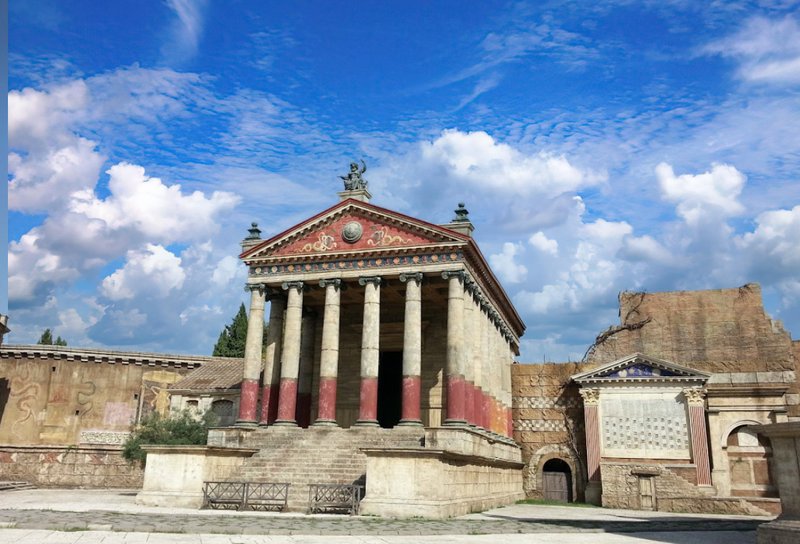 Ancient Roman Temple Podium Ruins