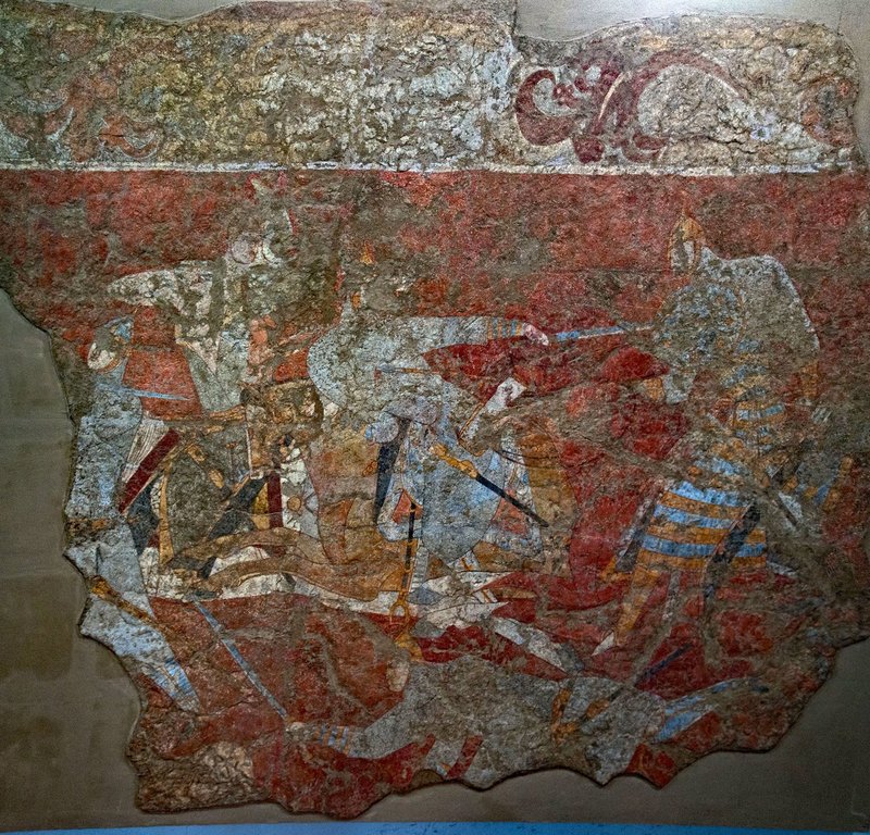 Ancient Sogdian Mural Fragments<span class=