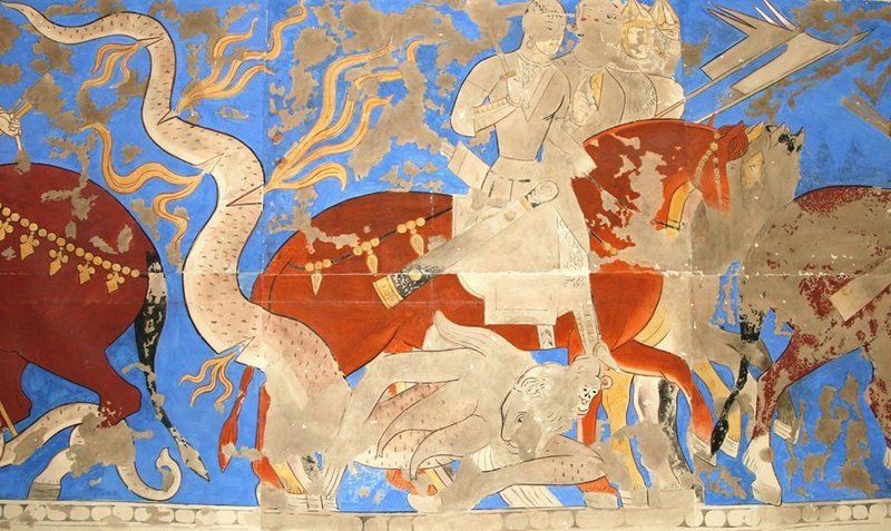 Ancient Sogdian Silk Trade Mural