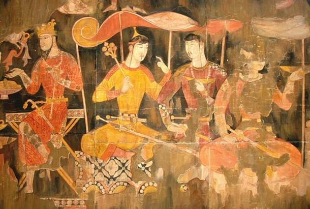 Ancient Sogdian Silk Trade Mural